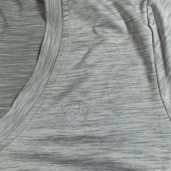 Ariat Laguna Shirt Womens Medium Gray Tek V Neck Short Sleeve Performance - Picture 4 of 9